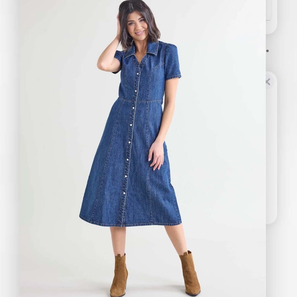 NWT Downeast Jean Button Down Denim Dress